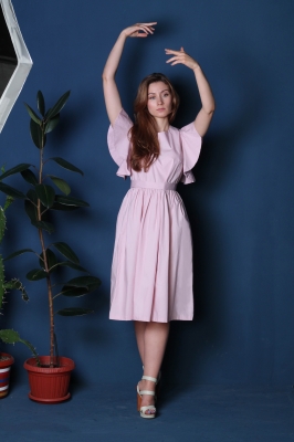 Платье Rosette с поясом, цвет розовый
