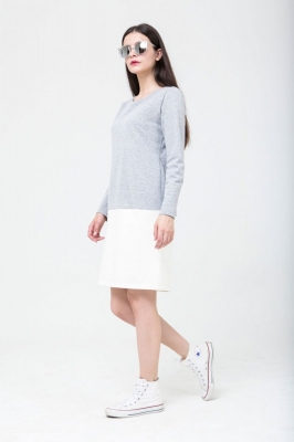 Платье Twotone серо-белое, бренд Futur Outfit