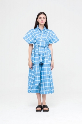 Кимоно MarineWild голубое в клетку, бренд Futur Outfit